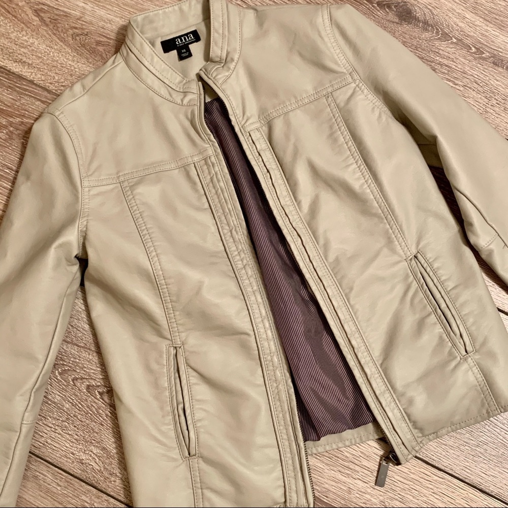 a.n.a tan faux leather jacket